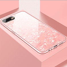 Custodia Silicone Specchio Laterale Cover T01 per Oppo K1 Rosa