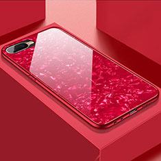 Custodia Silicone Specchio Laterale Cover T01 per Oppo K1 Rosso