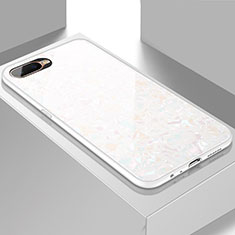 Custodia Silicone Specchio Laterale Cover T01 per Oppo R15X Bianco