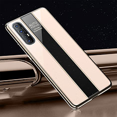 Custodia Silicone Specchio Laterale Cover T01 per Oppo Reno3 Pro Oro