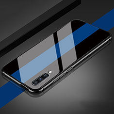 Custodia Silicone Specchio Laterale Cover T01 per Samsung Galaxy A70 Blu