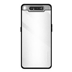 Custodia Silicone Specchio Laterale Cover T01 per Samsung Galaxy A80 Bianco