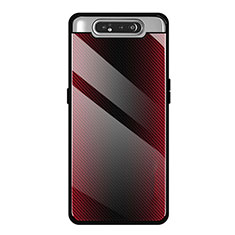 Custodia Silicone Specchio Laterale Cover T01 per Samsung Galaxy A90 4G Rosso