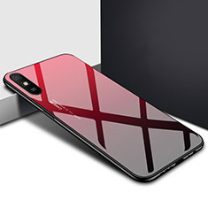 Custodia Silicone Specchio Laterale Cover T01 per Xiaomi Redmi 9A Rosso