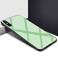 Custodia Silicone Specchio Laterale Cover T01 per Xiaomi Redmi 9A Verde Pastello