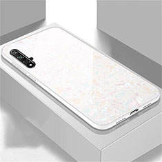 Custodia Silicone Specchio Laterale Cover T02 per Huawei Honor 20 Bianco