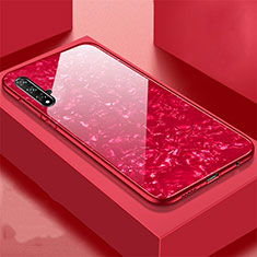 Custodia Silicone Specchio Laterale Cover T02 per Huawei Nova 5T Rosso
