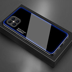 Custodia Silicone Specchio Laterale Cover T02 per Huawei Nova 8 SE 5G Blu