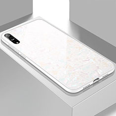 Custodia Silicone Specchio Laterale Cover T02 per Huawei P20 Pro Bianco