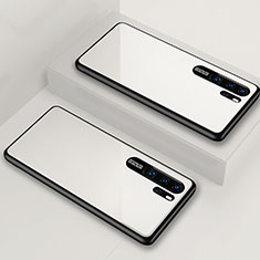 Custodia Silicone Specchio Laterale Cover T02 per Huawei P30 Pro Bianco