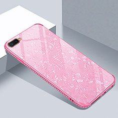 Custodia Silicone Specchio Laterale Cover T02 per Oppo K1 Rosa