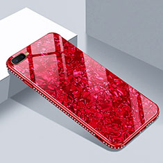 Custodia Silicone Specchio Laterale Cover T02 per Oppo K1 Rosso