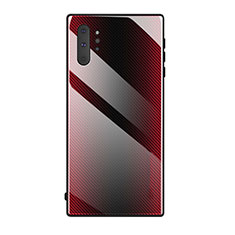 Custodia Silicone Specchio Laterale Cover T02 per Samsung Galaxy Note 10 Plus 5G Rosso