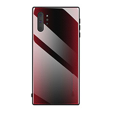 Custodia Silicone Specchio Laterale Cover T02 per Samsung Galaxy Note 10 Plus Rosso