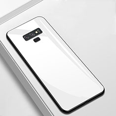 Custodia Silicone Specchio Laterale Cover T02 per Samsung Galaxy Note 9 Bianco