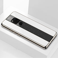 Custodia Silicone Specchio Laterale Cover T03 per Huawei Mate 20 X 5G Bianco