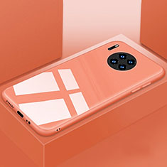 Custodia Silicone Specchio Laterale Cover T03 per Huawei Mate 30E Pro 5G Arancione