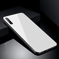 Custodia Silicone Specchio Laterale Cover T04 per Samsung Galaxy A70 Bianco