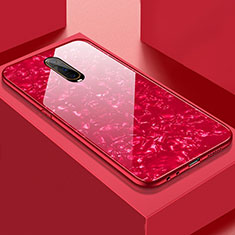 Custodia Silicone Specchio Laterale Cover T05 per Oppo RX17 Pro Rosso