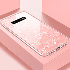 Custodia Silicone Specchio Laterale Cover U01 per Samsung Galaxy S10 Rosa