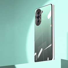 Custodia Silicone Specchio Laterale Sfumato Arcobaleno Cover AT1 per Huawei Nova 10 Pro Verde