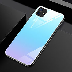 Custodia Silicone Specchio Laterale Sfumato Arcobaleno Cover H01 per Apple iPhone 11 Cielo Blu