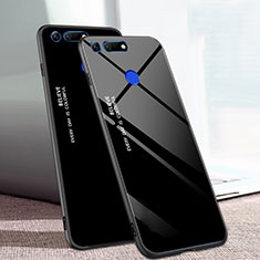 Custodia Silicone Specchio Laterale Sfumato Arcobaleno Cover H01 per Huawei Honor V20 Nero