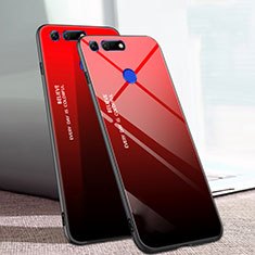 Custodia Silicone Specchio Laterale Sfumato Arcobaleno Cover H01 per Huawei Honor View 20 Rosso