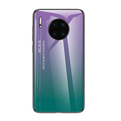 Custodia Silicone Specchio Laterale Sfumato Arcobaleno Cover H01 per Huawei Mate 30 Pro 5G Viola