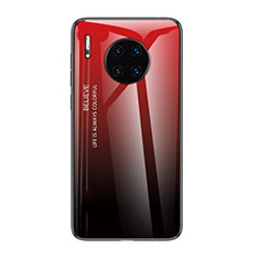 Custodia Silicone Specchio Laterale Sfumato Arcobaleno Cover H01 per Huawei Mate 30 Pro Rosso