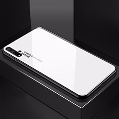 Custodia Silicone Specchio Laterale Sfumato Arcobaleno Cover H01 per Huawei Nova 5T Bianco