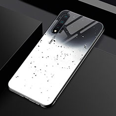 Custodia Silicone Specchio Laterale Sfumato Arcobaleno Cover H01 per Huawei Nova 6 5G Grigio
