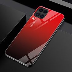 Custodia Silicone Specchio Laterale Sfumato Arcobaleno Cover H01 per Huawei Nova 7i Rosso
