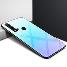 Custodia Silicone Specchio Laterale Sfumato Arcobaleno Cover H01 per Huawei P20 Lite (2019) Cielo Blu