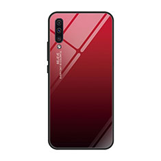 Custodia Silicone Specchio Laterale Sfumato Arcobaleno Cover H01 per Samsung Galaxy A90 5G Rosso