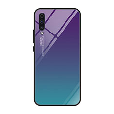 Custodia Silicone Specchio Laterale Sfumato Arcobaleno Cover H01 per Samsung Galaxy A90 5G Viola