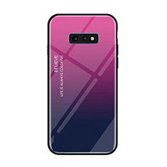 Custodia Silicone Specchio Laterale Sfumato Arcobaleno Cover H01 per Samsung Galaxy S10e Rosa Caldo