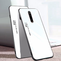 Custodia Silicone Specchio Laterale Sfumato Arcobaleno Cover H01 per Xiaomi Mi 9T Pro Bianco
