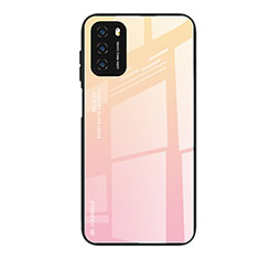 Custodia Silicone Specchio Laterale Sfumato Arcobaleno Cover H01 per Xiaomi Poco M3 Rosa