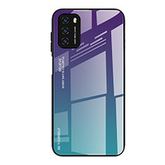 Custodia Silicone Specchio Laterale Sfumato Arcobaleno Cover H01 per Xiaomi Poco M3 Viola
