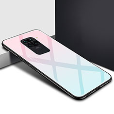 Custodia Silicone Specchio Laterale Sfumato Arcobaleno Cover H01 per Xiaomi Redmi 10X 4G Rosa