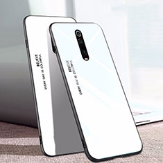 Custodia Silicone Specchio Laterale Sfumato Arcobaleno Cover H01 per Xiaomi Redmi K20 Pro Bianco