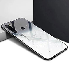 Custodia Silicone Specchio Laterale Sfumato Arcobaleno Cover H01 per Xiaomi Redmi Note 8 (2021) Argento