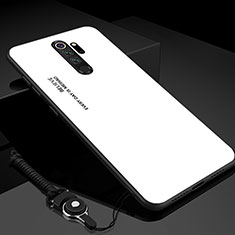 Custodia Silicone Specchio Laterale Sfumato Arcobaleno Cover H01 per Xiaomi Redmi Note 8 Pro Bianco