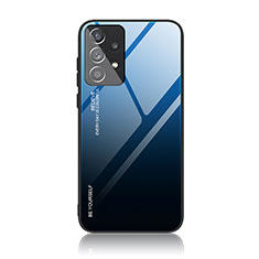 Custodia Silicone Specchio Laterale Sfumato Arcobaleno Cover JD1 per Samsung Galaxy A33 5G Blu