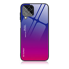 Custodia Silicone Specchio Laterale Sfumato Arcobaleno Cover JD1 per Samsung Galaxy M53 5G Rosa Caldo