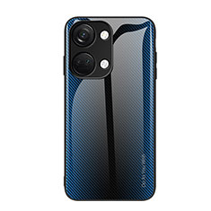 Custodia Silicone Specchio Laterale Sfumato Arcobaleno Cover JM1 per OnePlus Ace 2V 5G Blu