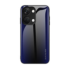 Custodia Silicone Specchio Laterale Sfumato Arcobaleno Cover JM1 per OnePlus Ace 2V 5G Blu Notte