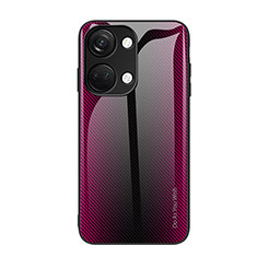 Custodia Silicone Specchio Laterale Sfumato Arcobaleno Cover JM1 per OnePlus Ace 2V 5G Rosa Caldo