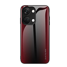 Custodia Silicone Specchio Laterale Sfumato Arcobaleno Cover JM1 per OnePlus Nord 3 5G Rosso